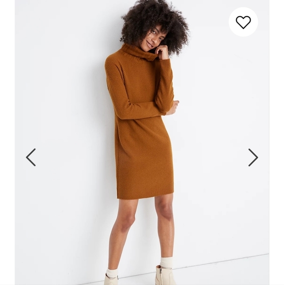 Madewell Foldover Turtleneck Sweater Dress Wool Blend Sz Small - Picture 1 of 7